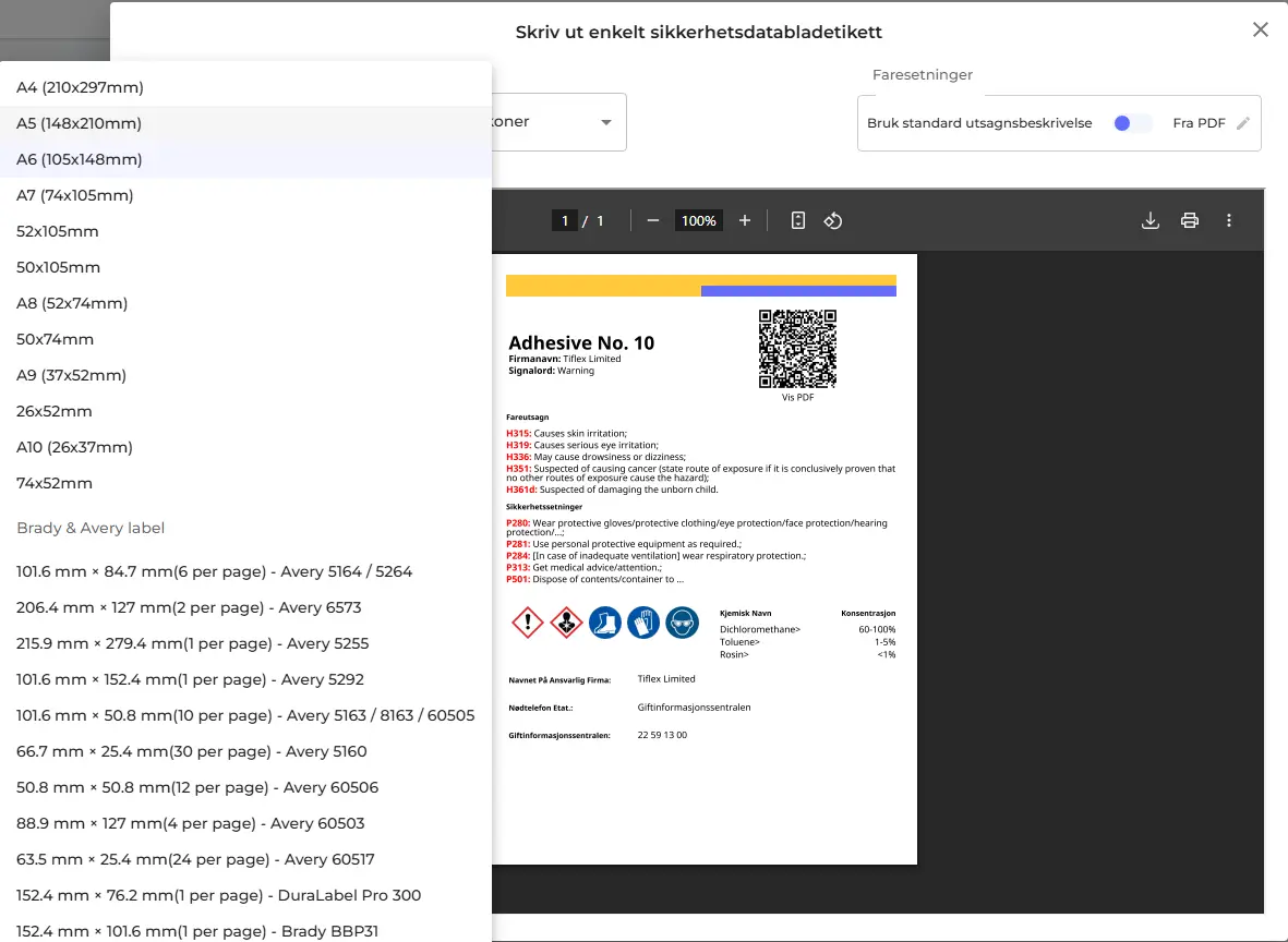 Secondary container labels